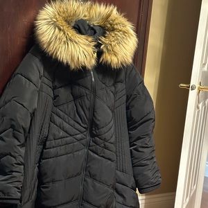 London fog, real fur hood